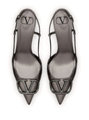 Valentino Garavani V Logo Signature Laminated Leather Pumps