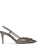 Valentino Garavani V Logo Signature Laminated Leather Pumps