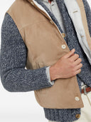 Brunello Cucinelli Suede Sleeveless Down Waistcoat