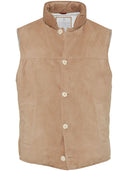 Brunello Cucinelli Suede Sleeveless Down Waistcoat