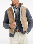 Brunello Cucinelli Suede Sleeveless Down Waistcoat