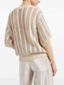 Brunello Cucinelli Mohair ull blendende nettgenser