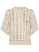 Brunello Cucinelli Mohair ull blendende nettgenser