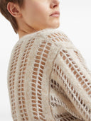 Brunello Cucinelli Mohair ull blendende nettgenser