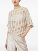 Brunello Cucinelli Mohair ull blendende nettgenser