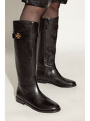 Tory Burch T Lock Leather Riding Boots