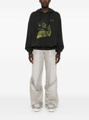 Fuera de la sudadera con capucha de algodón de Baco Bacchus White