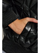 Emporio Armani Leather Effect Bomber Jacket