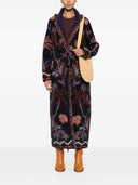 Forte forte laine jacquard manteau long