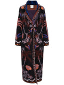 Forte forte laine jacquard manteau long