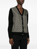 Tory Burch Monogram Print Silk And Wool Cardigan