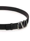 Valentino Garavani V Logo Signature Leather Belt