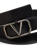 Valentino Garavani V Logo Signature Leather Belt