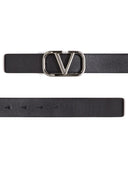 Valentino Garavani V Logo Signature Leather Belt