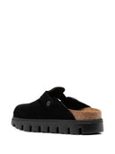 Birkenstock波士顿矮胖的绒面革皮革拖鞋