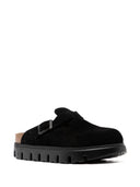 Birkenstock波士顿矮胖的绒面革皮革拖鞋