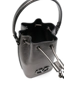 Valentino Garavani V Logo Signature Laminated Leather Bucket Bag