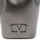 Valentino Garavani V Logo Signature Laminated Leather Bucket Bag