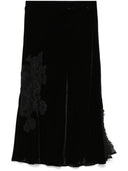 Gold Hawk Velvet Midi Skirt