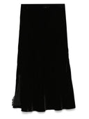 Gold Hawk Velvet Midi Skirt