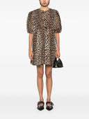 Ganni leopard print bomuld mini kjole