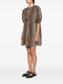 Ganni leopard print bomuld mini kjole