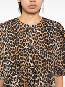 Ganni leopard print bomuld mini kjole