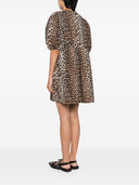 Ganni leopard print bomuld mini kjole