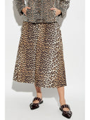 Ganni leopard print midi nederdel