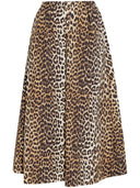 Ganni leopard print midi nederdel