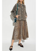 Ganni leopard print midi nederdel