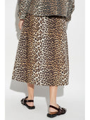 Ganni leopard print midi nederdel