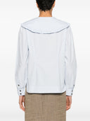 Ganni Frill Collar Organic Cotton Shirt