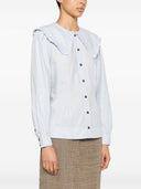 Ganni Frill Collar Organic Cotton Shirt