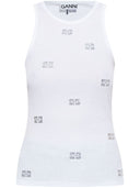 Ganni Strass Embelli Cotton Top