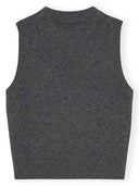 Ganni Embroidered Wool Vest