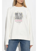 Ganni Kittens Print Cotton Sweatshirt