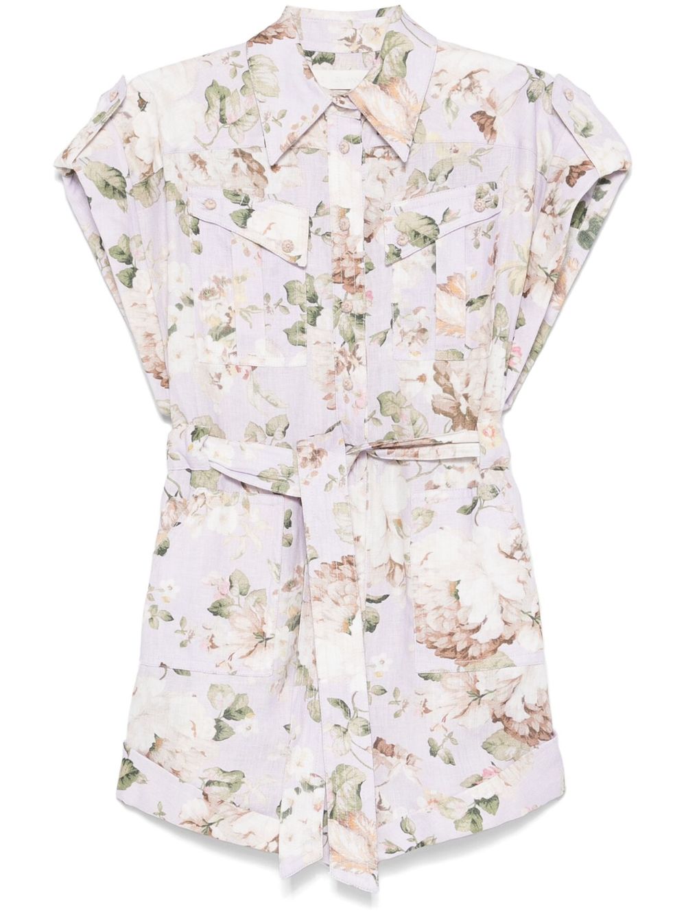 Traje de juego de lino impreso de Zimmermann Acacia