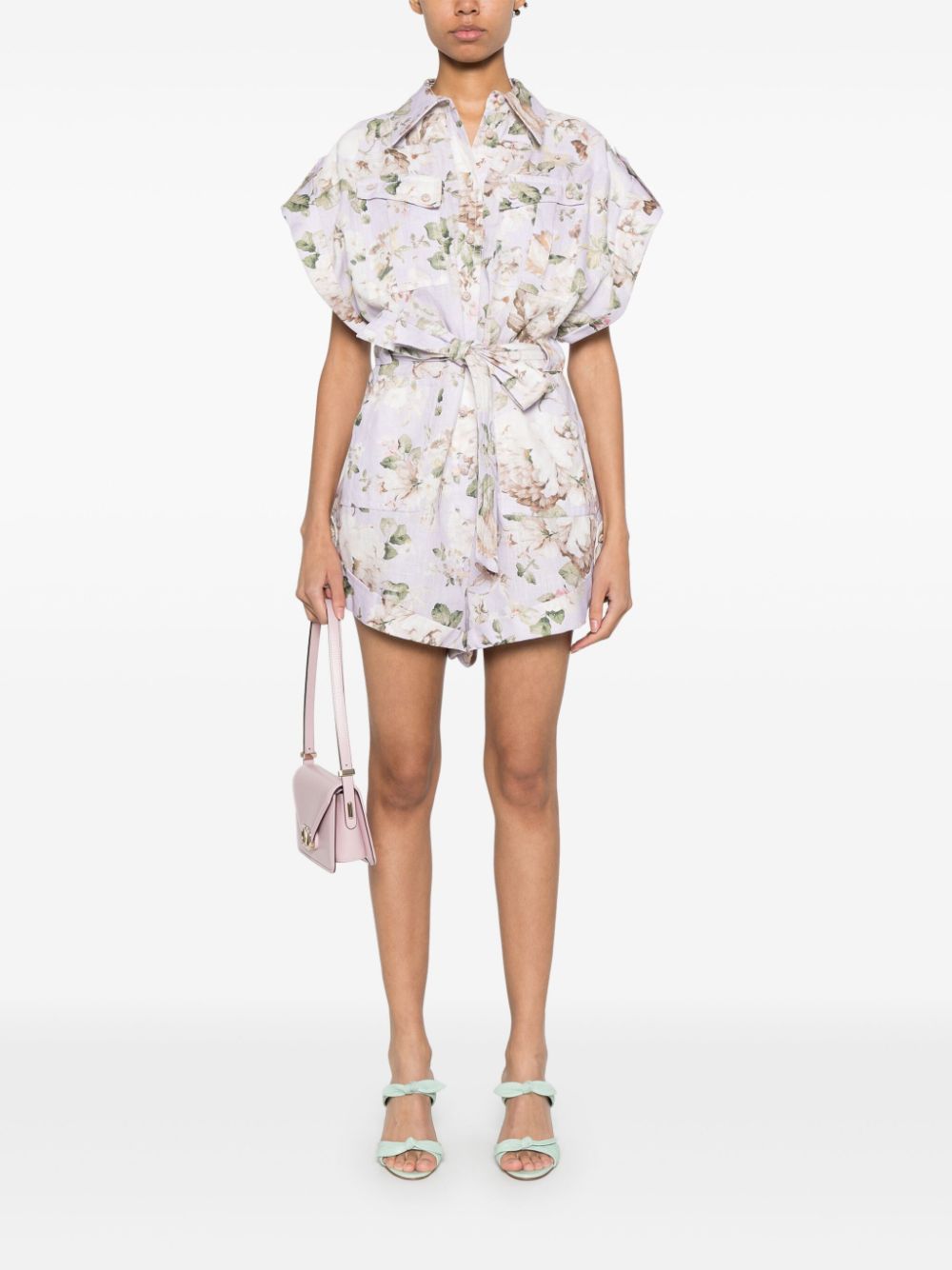 Traje de juego de lino impreso de Zimmermann Acacia