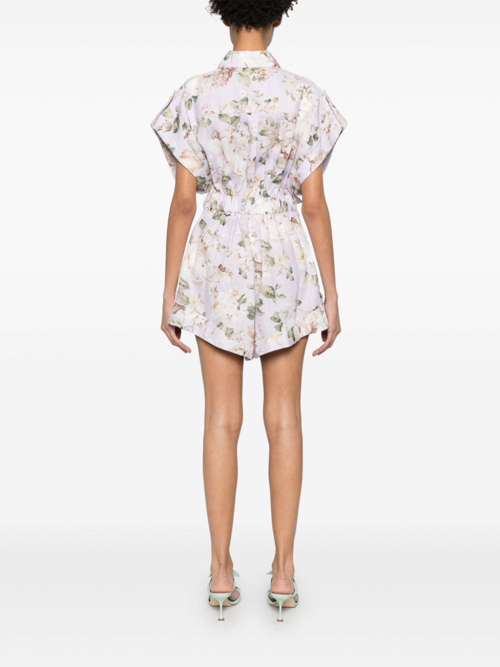 Traje de juego de lino impreso de Zimmermann Acacia