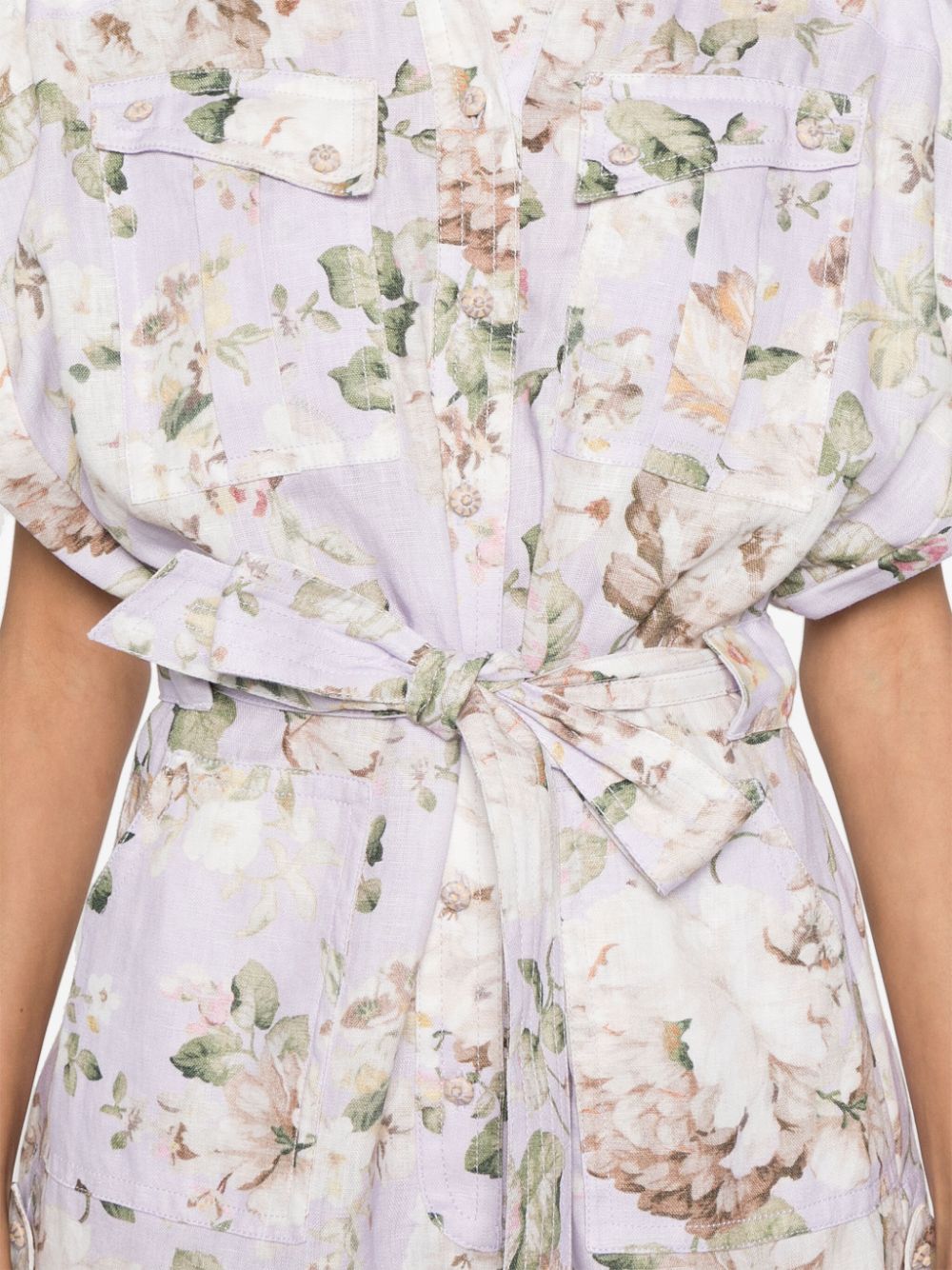 Traje de juego de lino impreso de Zimmermann Acacia