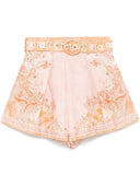 Shorts en lin imprimé Zimmermann Acacia