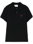 Ami Paris Ami De Coeur Cotton Plo Shirt