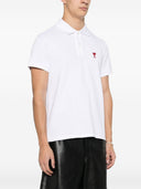 Ami Paris Ami De Coeur Cotton Plo Shirt