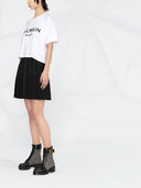 Balmain Logo Organic Cotton Cropped T Shirt