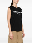 Balmain Logo Organic Cotton Tank Top