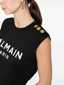 Balmain Logo Organic Cotton Tank Top