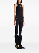 Balmain Cotton Blend Buttoned Leggings
