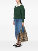 Ganni leopard stampare grande borsa