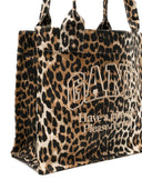 Ganni leopard stampare grande borsa